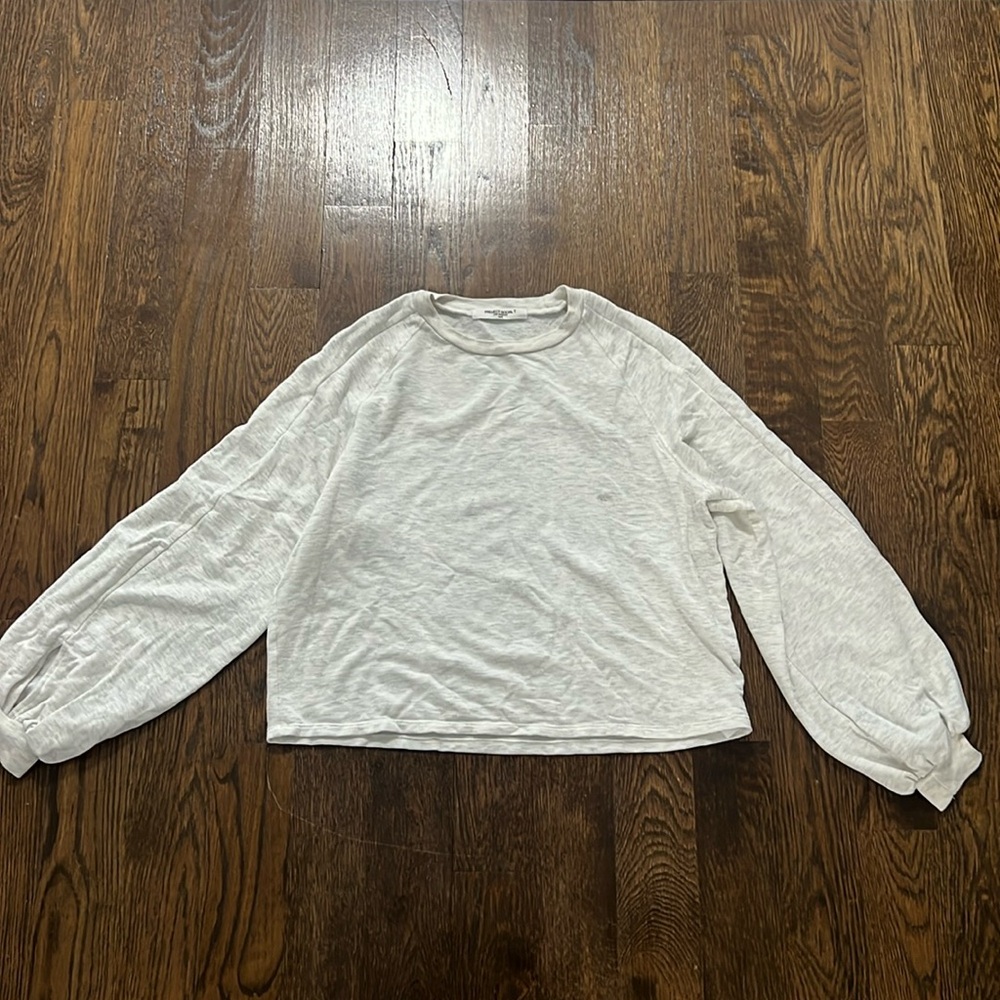 Project Social T Grey Puff-Sleeved Sweatshirt